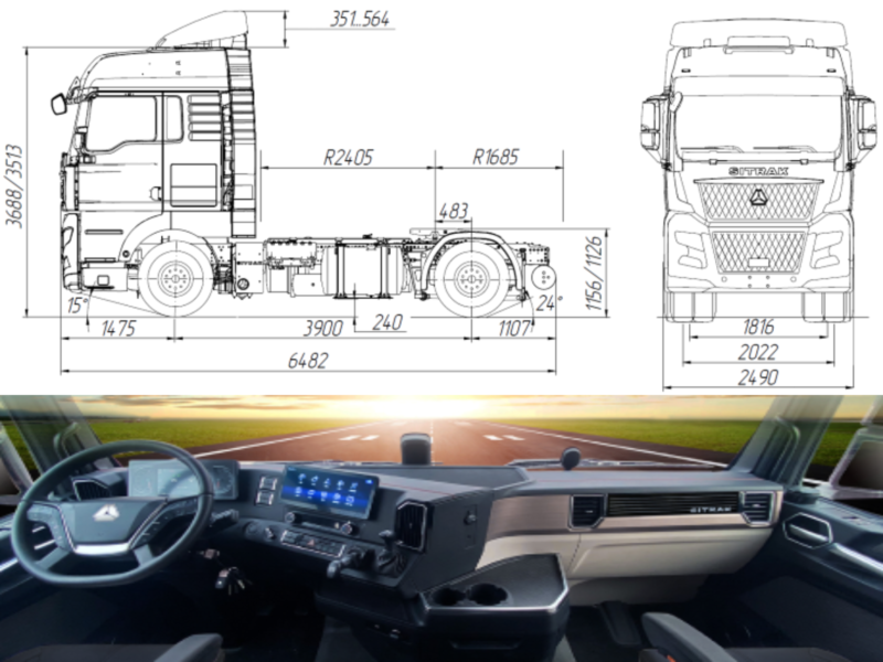 Тягач sitrak c7h max 4×2 adr zz4186v391he