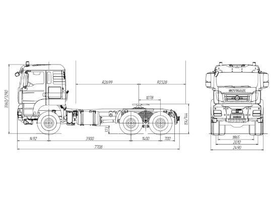 1.3.2.05тягач sitrak c7h 6×6 zz4406v395me adr