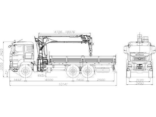 5.1.5.02автомобиль бортовой с тросовым кмуsitrak c7h 6×6 14.00r20