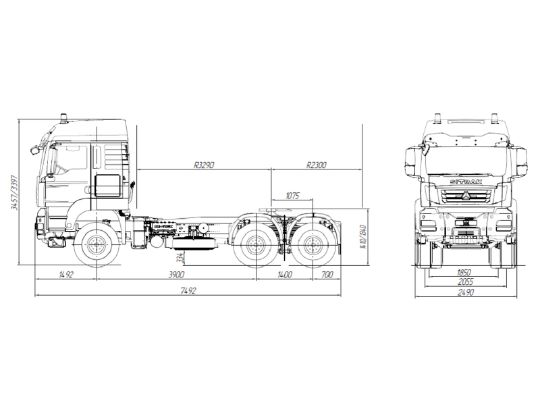 Тягач sitrak c7h 6×4 zz4256v364he