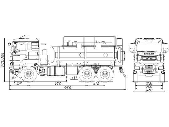 4.3.1.03автотопливозаправщикна шасси sitrak c7h 6x6, v = 12 м3