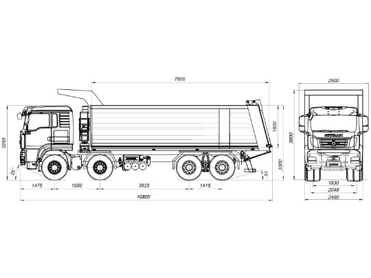 Самосвал sitrak c7h 8×4 zz3316v386me углевоз 32 куб.м