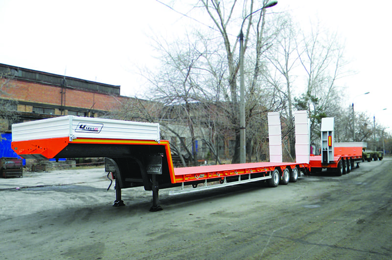 Низкорамный полуприцеп-тяжеловоз чмзап 99064 по спецификации 042-02